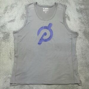 Peloton x Fourlaps Mens 2XL Gray Performance Tank Top Cycling Activewear Gym EUC